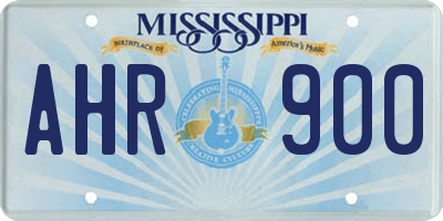MS license plate AHR900