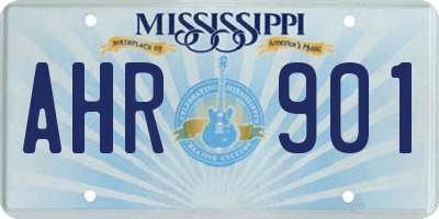 MS license plate AHR901