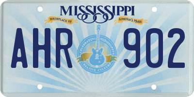 MS license plate AHR902