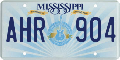 MS license plate AHR904