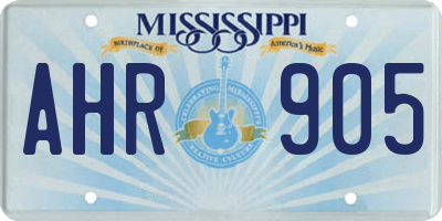 MS license plate AHR905