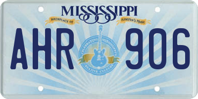 MS license plate AHR906