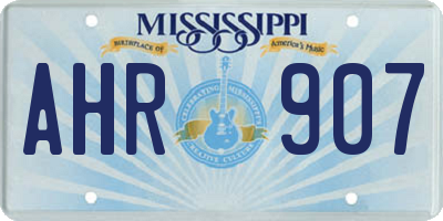 MS license plate AHR907