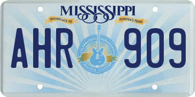 MS license plate AHR909