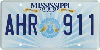 MS license plate AHR911