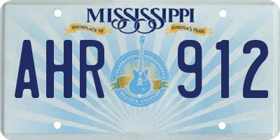 MS license plate AHR912