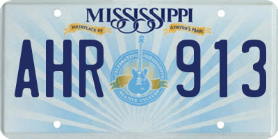 MS license plate AHR913