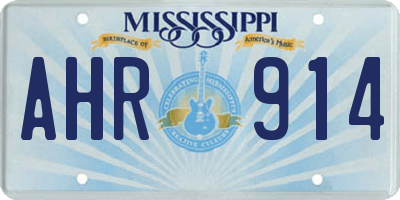 MS license plate AHR914