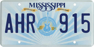 MS license plate AHR915
