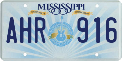 MS license plate AHR916