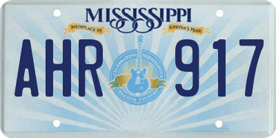 MS license plate AHR917