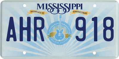 MS license plate AHR918