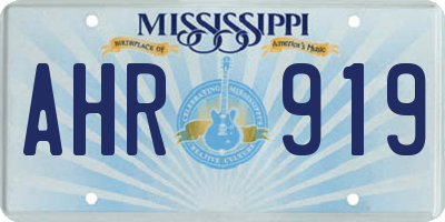 MS license plate AHR919