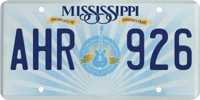 MS license plate AHR926
