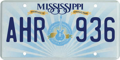 MS license plate AHR936