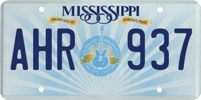 MS license plate AHR937