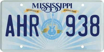 MS license plate AHR938