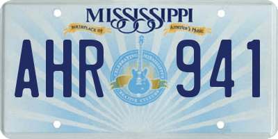 MS license plate AHR941