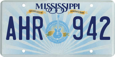 MS license plate AHR942