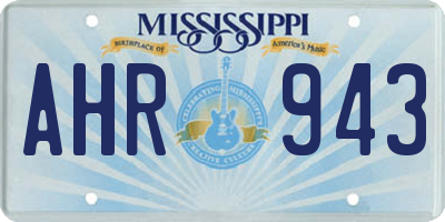 MS license plate AHR943