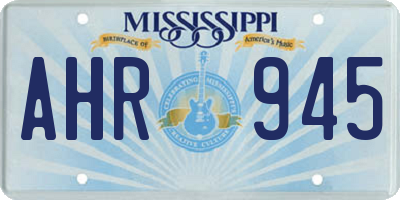 MS license plate AHR945