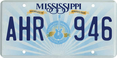 MS license plate AHR946