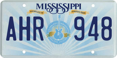 MS license plate AHR948