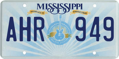 MS license plate AHR949