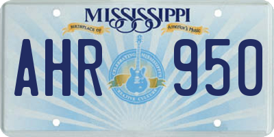 MS license plate AHR950