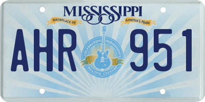 MS license plate AHR951