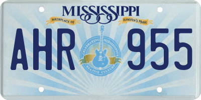 MS license plate AHR955