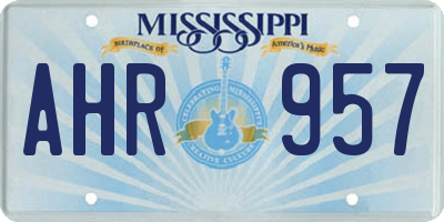 MS license plate AHR957