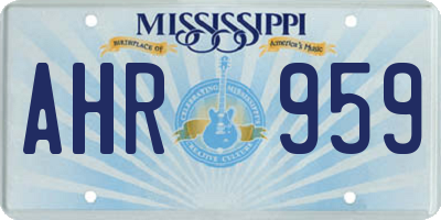 MS license plate AHR959