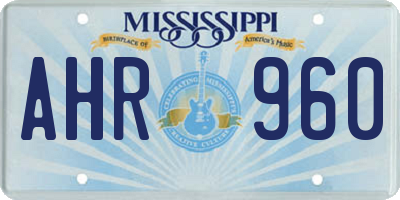 MS license plate AHR960