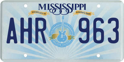 MS license plate AHR963