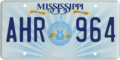 MS license plate AHR964