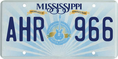 MS license plate AHR966