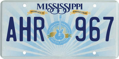 MS license plate AHR967