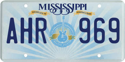 MS license plate AHR969