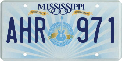 MS license plate AHR971