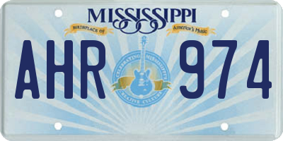 MS license plate AHR974