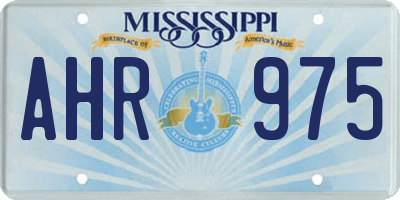 MS license plate AHR975