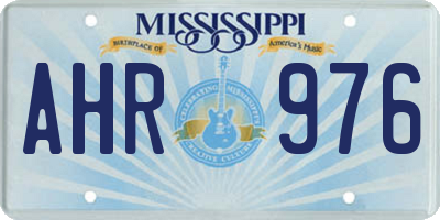 MS license plate AHR976