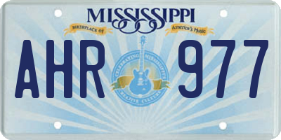 MS license plate AHR977