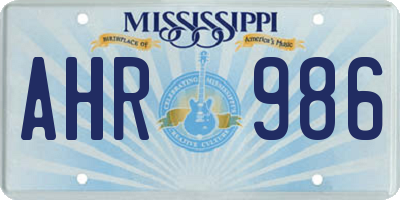 MS license plate AHR986