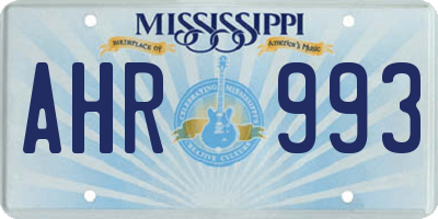 MS license plate AHR993