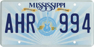 MS license plate AHR994