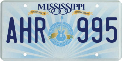 MS license plate AHR995
