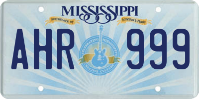 MS license plate AHR999