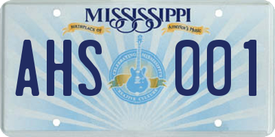 MS license plate AHS001